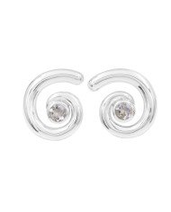 Green Amethyst Spiral Studs | 925 Sterling Silver Handcrafted 5mm Round