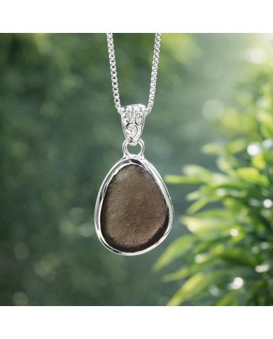 Raw Colombianite Pendant | 925 Sterling Silver Handcrafted Jewelry