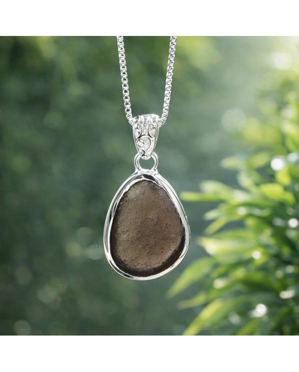 Raw Colombianite Pendant | 925 Sterling Silver Handcrafted Jewelry