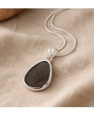 Raw Colombianite Pendant | 925 Sterling Silver Handcrafted Jewelry