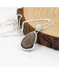 Raw Colombianite Pendant | 925 Sterling Silver Handcrafted Jewelry