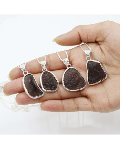 Raw Colombianite Pendant | 925 Sterling Silver Handcrafted Jewelry