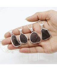 Raw Colombianite Pendant | 925 Sterling Silver Handcrafted Jewelry