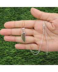 Natural Moldavite Pendant | 925 Sterling Silver Raw Gemstone Jewelry