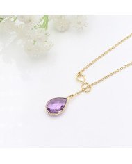 Handmade Amethyst Necklace | 925 Silver Gold Plated | Best Gift for Her