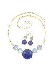 Lapis Lazuli & Moonstone Necklace Set – Gold Plated 925 Sterling Silver