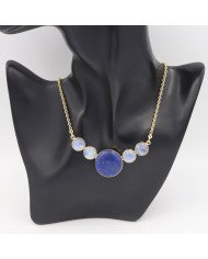 Lapis Lazuli & Moonstone Necklace Set – Gold Plated 925 Sterling Silver