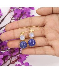 Lapis Lazuli & Moonstone Necklace Set – Gold Plated 925 Sterling Silver