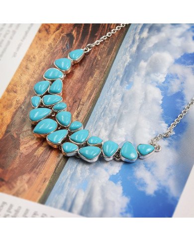 Arizona Turquoise Necklace Earrings Set | 925 Solid Silver Handmade