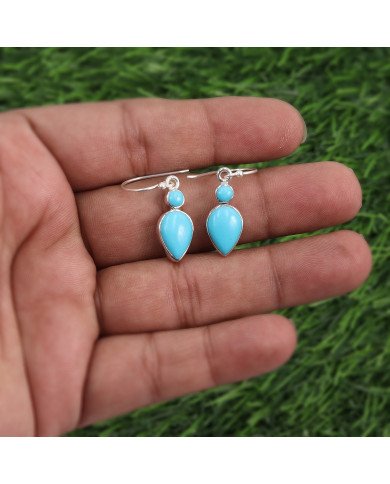 Arizona Turquoise Necklace Earrings Set | 925 Solid Silver Handmade