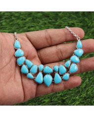 Arizona Turquoise Necklace Earrings Set | 925 Solid Silver Handmade