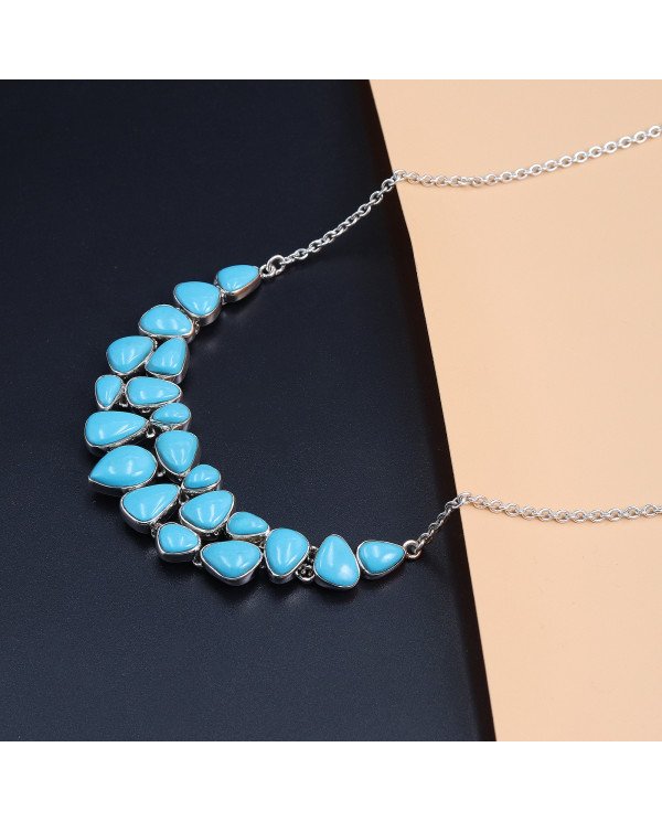 Arizona Turquoise Necklace Earrings Set | 925 Solid Silver Handmade