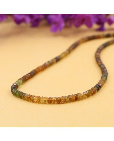 Petro Tourmaline Gemstone 925 Sterling Silver Beads Necklace