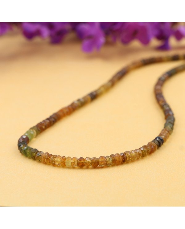 Petro Tourmaline Gemstone 925 Sterling Silver Beads Necklace