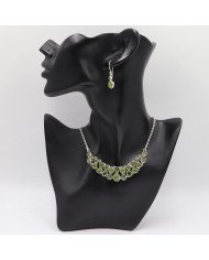 Idocrase & Peridot Necklace with Earrings | 925 Silver Handmade Jewelry