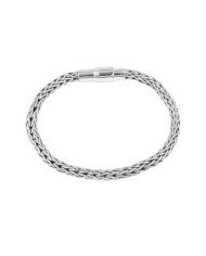 Men's Braided Silver Link Bracelet | Handmade Elegant Jewelry Gift