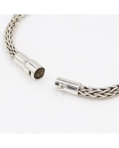 Men's Braided Silver Link Bracelet | Handmade Elegant Jewelry Gift