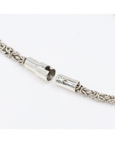 925 Sterling Silver Byzantine Chain Bracelet | Handmade Men's Jewelry