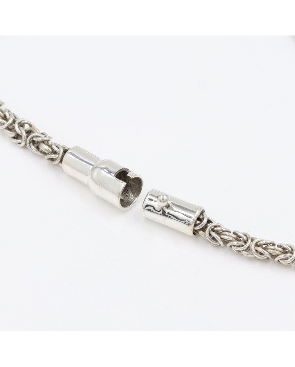 925 Sterling Silver Byzantine Chain Bracelet | Handmade Men's Jewelry