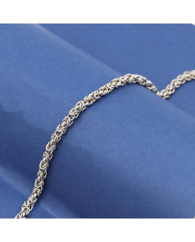 925 Sterling Silver Byzantine Chain Bracelet | Handmade Men's Jewelry