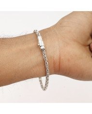 925 Sterling Silver Byzantine Chain Bracelet | Handmade Men's Jewelry