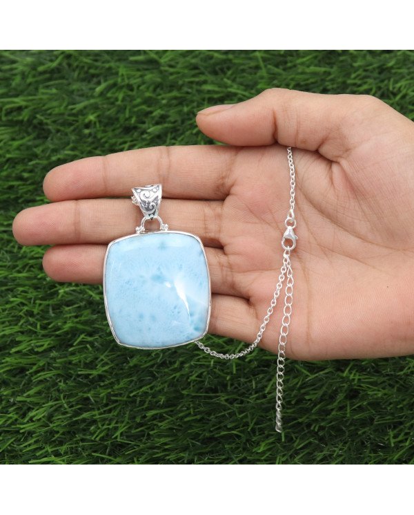 Larimar Pendant | 925 Sterling Silver Ocean-Inspired Jewelry