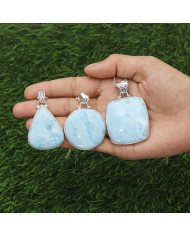 Larimar Pendant | 925 Sterling Silver Ocean-Inspired Jewelry