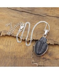 Trilobite Gemstone Pendant | 925 Sterling Silver Handmade Jewelry Gift