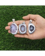 Natural Dendritic Opal Gemstone 925 Sterling Silver Pendant| Jewels Artisan