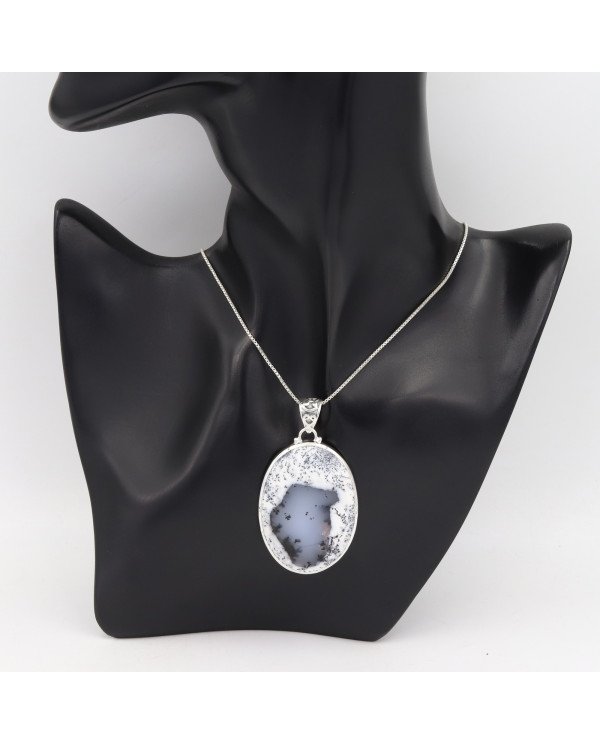 Natural Dendritic Opal Gemstone 925 Sterling Silver Pendant| Jewels Artisan