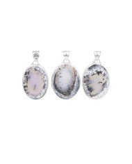 Natural Dendritic Opal Gemstone 925 Sterling Silver Pendant| Jewels Artisan