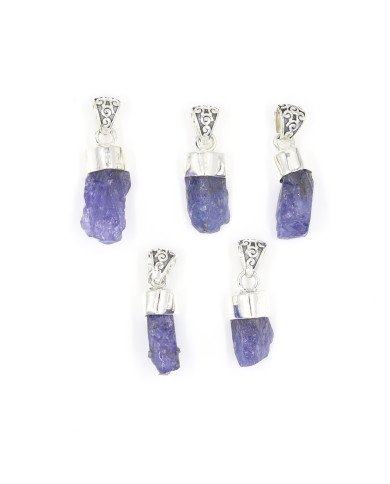 Raw Tanzanite Pendant in 925 Sterling Silver | Handmade Jewelry