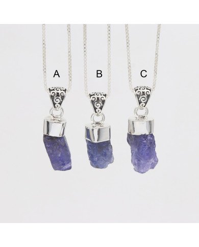 Tanzanite Pendant Sterling Silver Blue Stone Pendant Necklace