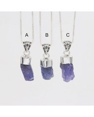 Tanzanite Pendant Sterling Silver Blue Stone Pendant Necklace