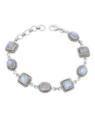 Rainbow Moonstone Bracelet in 925 Sterling Silver – Handmade Jewelry