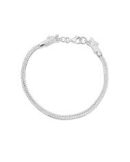 925 Silver Foxtail Chain Bracelet with Handmade Dragon Head Design