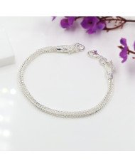 925 Silver Foxtail Chain Bracelet with Handmade Dragon Head Design