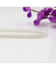 925 Silver Foxtail Chain Bracelet with Handmade Dragon Head Design