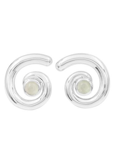 Prehanite Spiral Shape Studs | 925 Sterling Silver Handcrafted 5mm Round