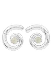 Prehanite Spiral Shape Studs | 925 Sterling Silver Handcrafted 5mm Round
