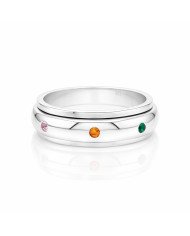 925 Silver 7 Chakra Spinner Ring | Fidget Worry Anxiety Jewelry