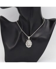 Amethyst Lion Pendant in 925 Sterling Silver – Handmade Men’s Jewelry