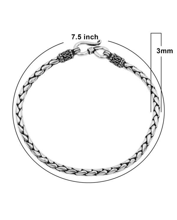 925 Sterling Silver Braided Chain Bracelet | Handmade Jewelry