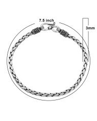 925 Sterling Silver Braided Chain Bracelet | Handmade Jewelry