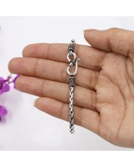 925 Sterling Silver Braided Chain Bracelet | Handmade Jewelry