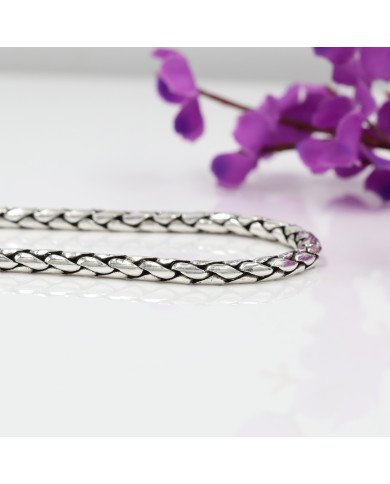 925 Sterling Silver Braided Chain Bracelet | Handmade Jewelry
