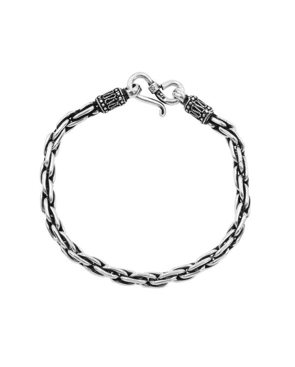 925 Sterling Silver Braided Chain Bracelet | Handmade Unisex Jewelry