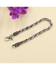 925 Sterling Silver Braided Chain Bracelet | Handmade Unisex Jewelry
