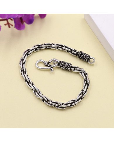 925 Sterling Silver Braided Chain Bracelet | Handmade Unisex Jewelry