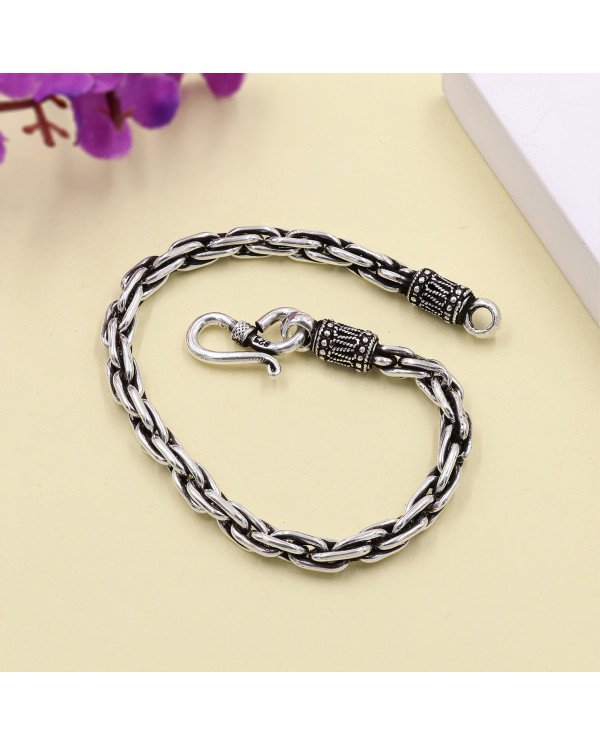 925 Sterling Silver Braided Chain Bracelet | Handmade Unisex Jewelry